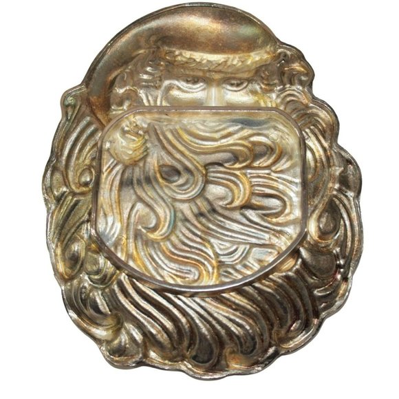 Santa Claus Cookie dish plate Christmas Trinket Candy International Silver - Picture 4 of 4